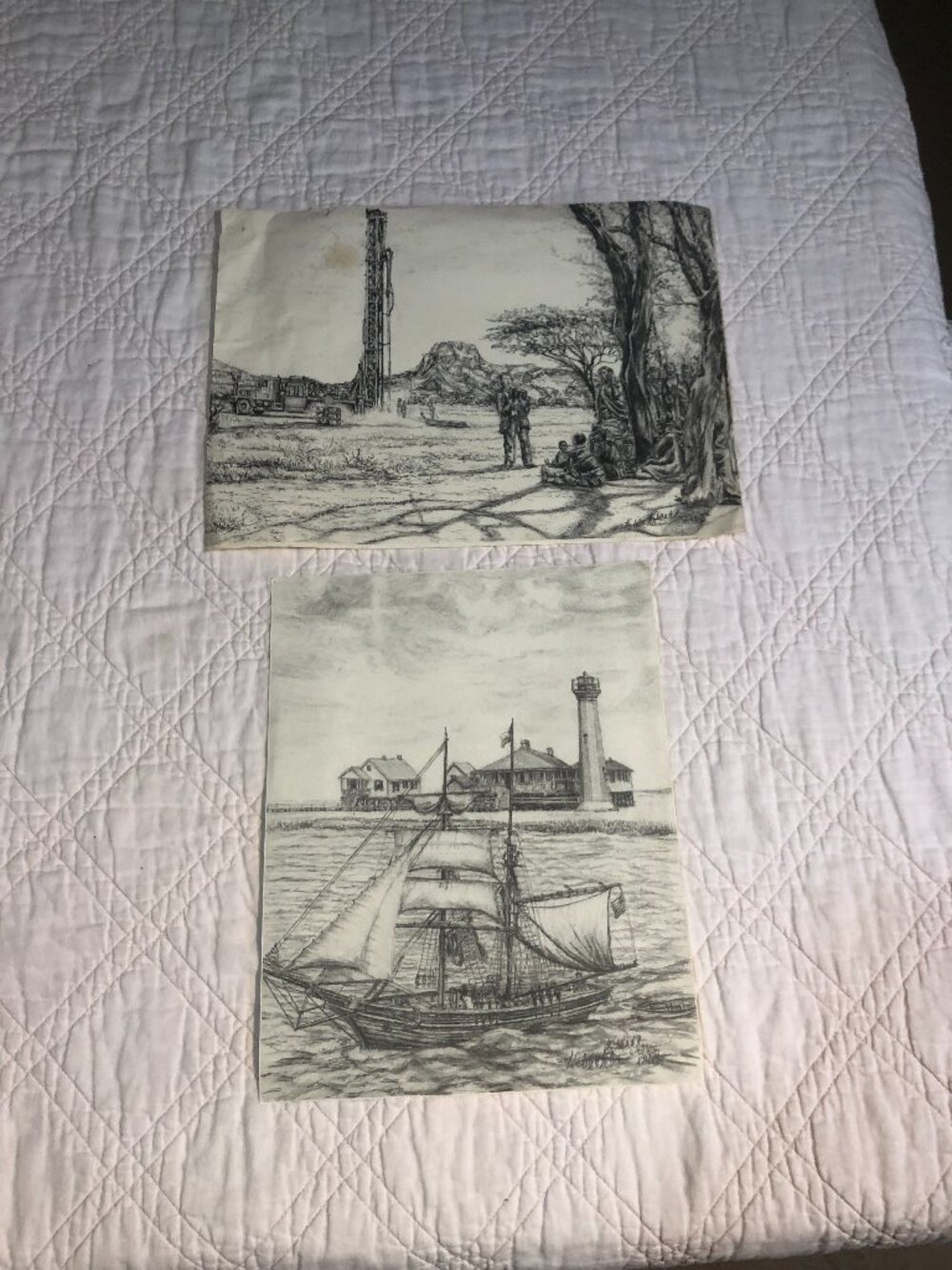 Penciled Artwork by Wendell Williamson, set of 2